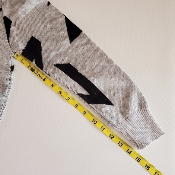 7106 * Unbranded Abstract Sweater Black Gray Size Unknown Vintage 80s - Picture 5 of 5